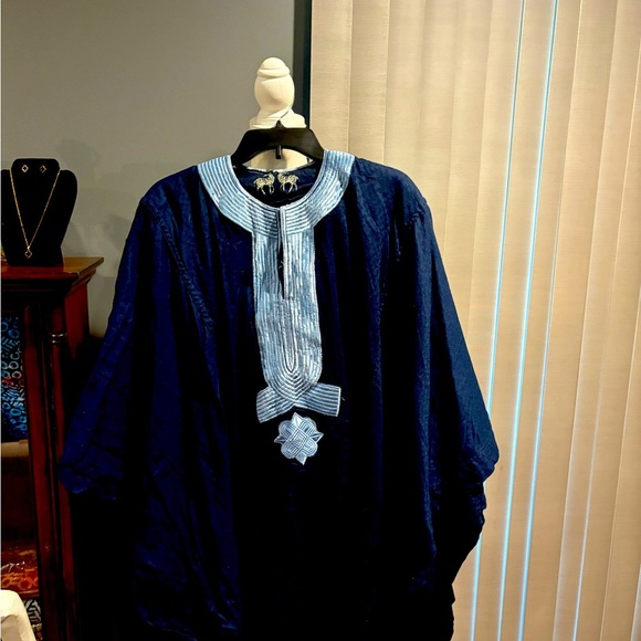 VTG African Nigeria Dashiki Kaftan Top Shirt and Pant Plus Agbada Men - Picture 9 of 10